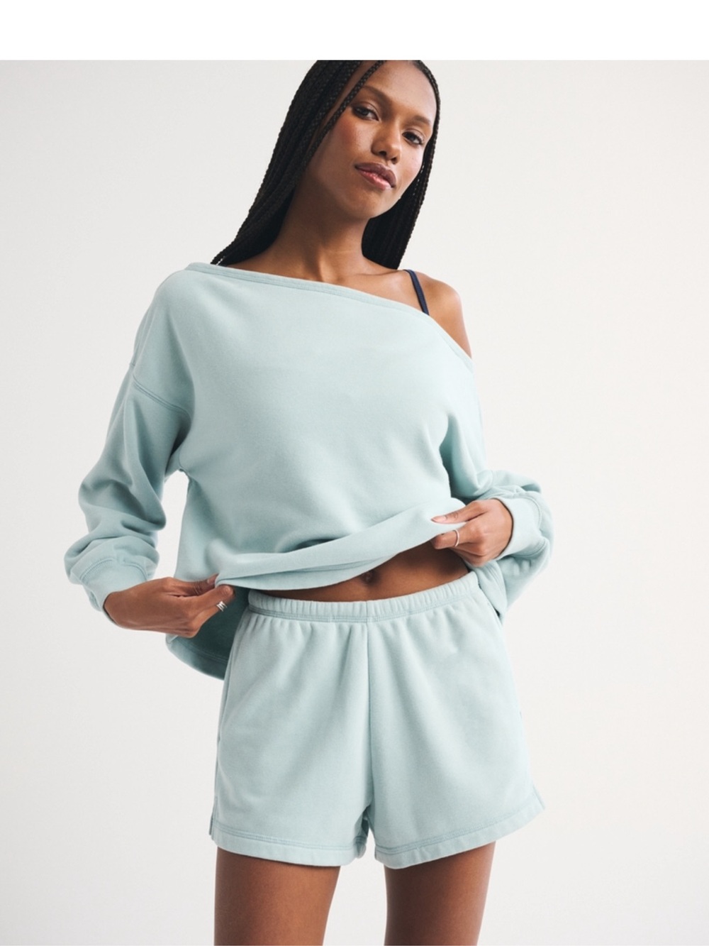 Abercrombie & Fitch High Rise Sunday Terry Mini Short Medium
